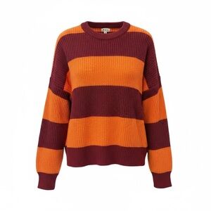 POL Burgundy/Orange Chunky Stripe Pullover
